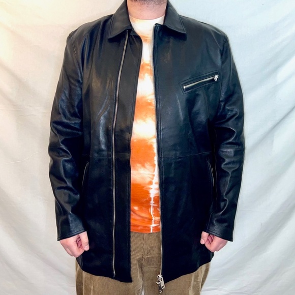 DIESEL Smooth Lambskin L-Ader Black Leather Jacket, Size XL - Picture 15 of 16